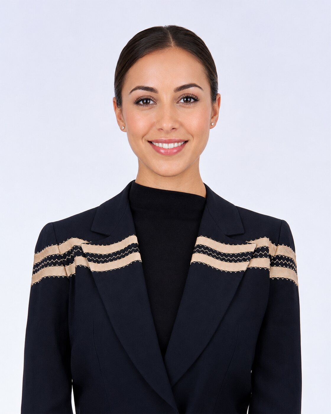 A cabin crew application headshot taken at Sukoon Studio